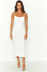 Long Island White Midi Mesh Dress