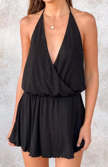 Tyler Black Halter Neck Playsuit