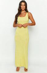 Lottie Yellow Knit Maxi Dress