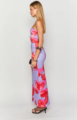 Arizona Purple Floral Print Maxi Dress