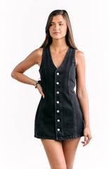 Isla Black Denim Mini Dress