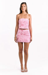 Eivissa Light Pink Beaded Mini Skirt