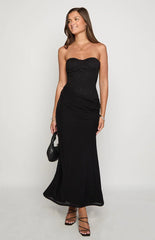 Scotti Black Strapless Corset Maxi Dress