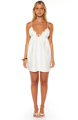 Sweet Pea White Tie Mini Dress