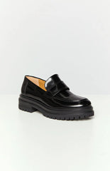 Tony Bianco Wiz Hi Shine Black Loafers