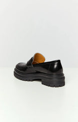 Tony Bianco Wiz Hi Shine Black Loafers