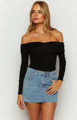 Ari Black Off Shoulder Bodysuit