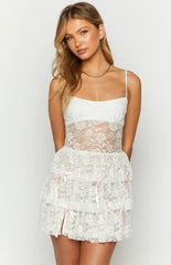 My Darling White Lace Mini Dress