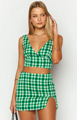 Miranda Green Check Mini Skirt