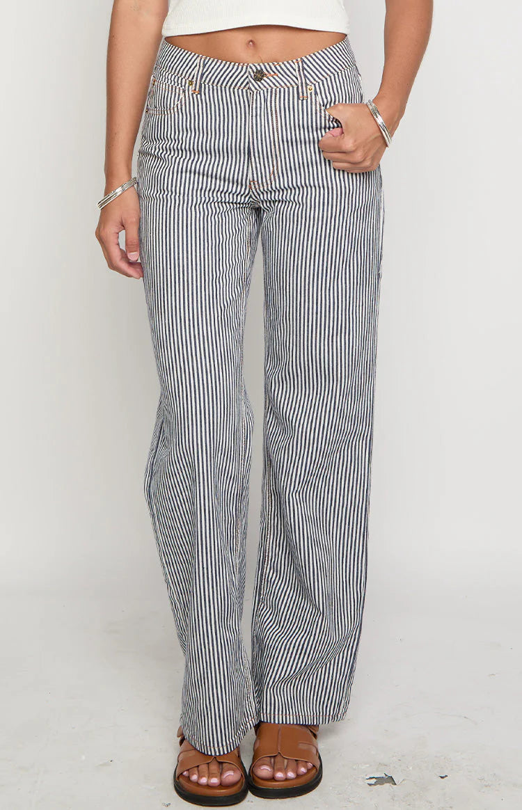 Lioness Top Model Navy Stripe Jean