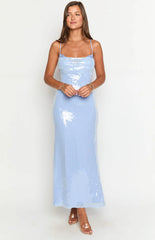 Georgia Blue Sequin Maxi Dress