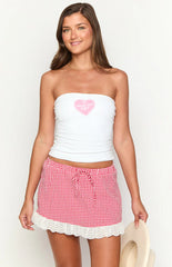 Ottilie Red Gingham Mini Skirt