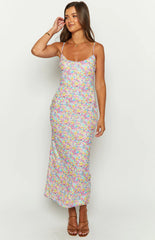 Good Days Painted Floral Pink Maxi Dress