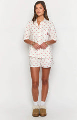 Alexea Cherry Print Pajama Shorts