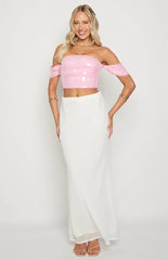 Klara Pink Sequin Crop Top