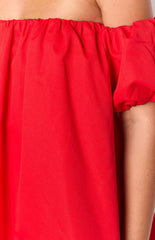 Jozette Red Off The Shoulder Mini Dress