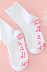 Sunrise Pink Bow Crew Yoga Socks