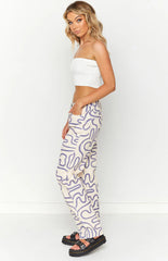 Lester Cream Printed Pants