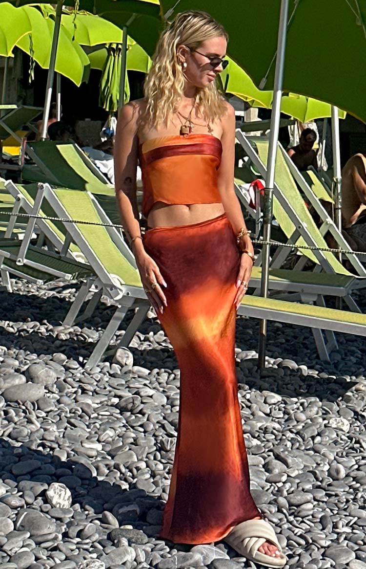 Esme Sunset Print Maxi Skirt