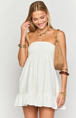 Daria White Strapless Mini Dress