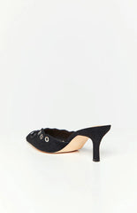 Therapy Justice Black Microfiber Heels