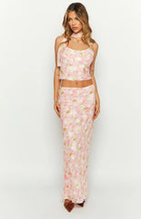 Irina Pink Print Maxi Skirt