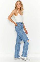 ABRAND A 94 High Straight Georgia Rip Blue Jeans