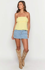 Lou Lou Yellow Strapless Top