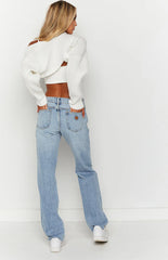 Abrand A 99 Rhonda Blue Rip Low Straight Jean