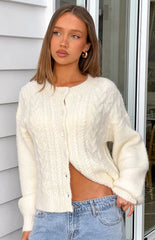 Percy Cream Cable Knit Cardigan