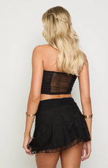 Stay Black Mesh Mini Skirt