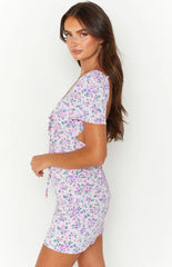 Luelle Lilac Floral Mini Dress